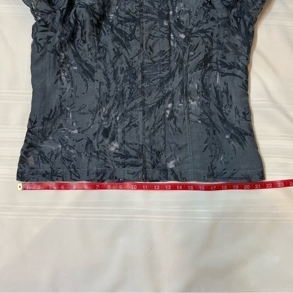 Coldwater Creek Zip Front Jacket‎ Slate Blue Burn Out 3/4 Sleeve Sz M 10-12 EUC - Picture 10 of 10